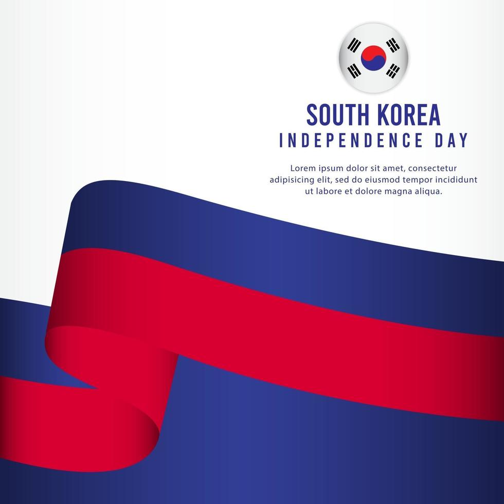 Zuid-Korea Onafhankelijkheidsdag viering, banner decorontwerp vector sjabloon illustratie