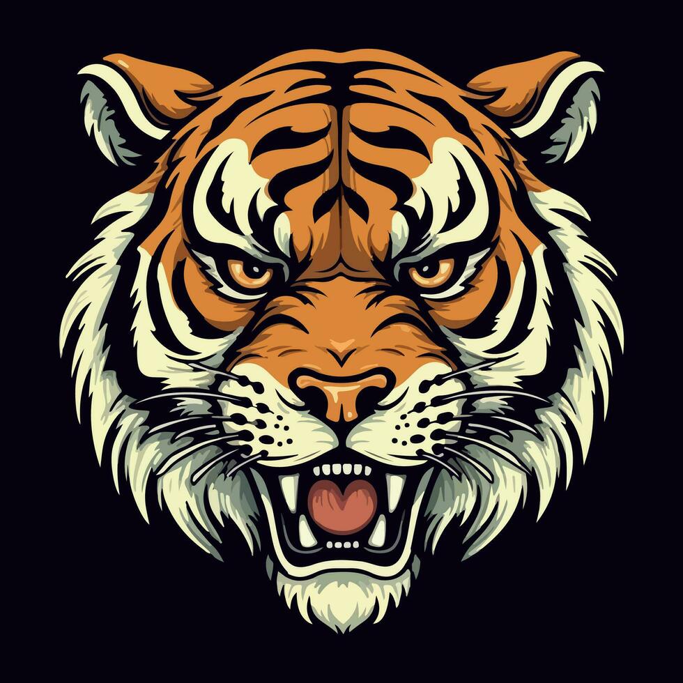 tijger hoofd mascotte logo vector illustratie