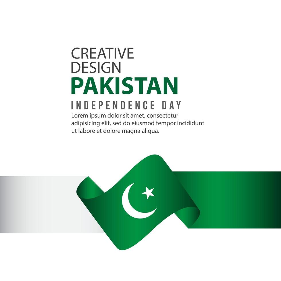 pakistan onafhankelijkheidsdag viering poster creatief ontwerp illustratie vector sjabloon