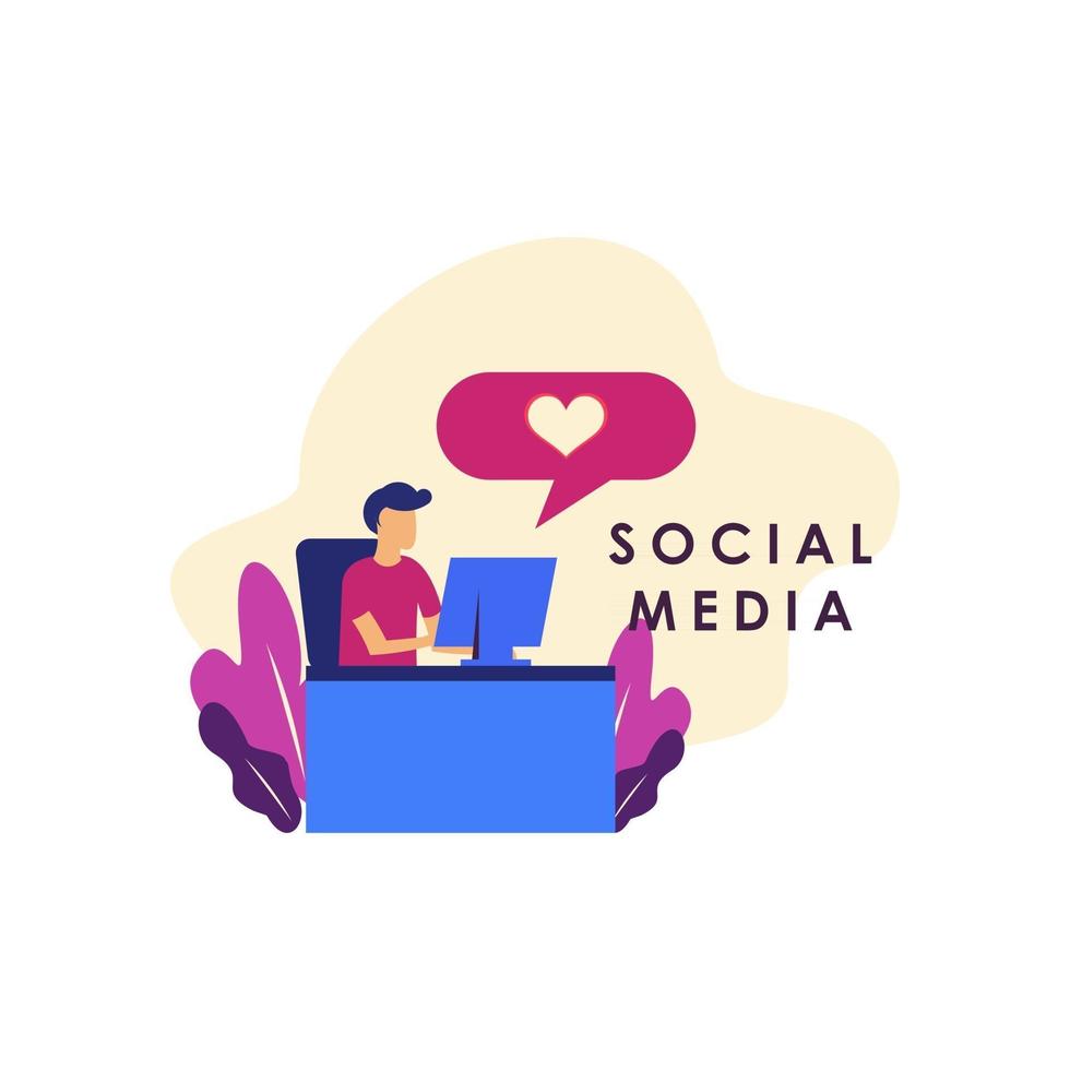 sociale media concept illustratie voor websjabloon ontwerp illustratie vector