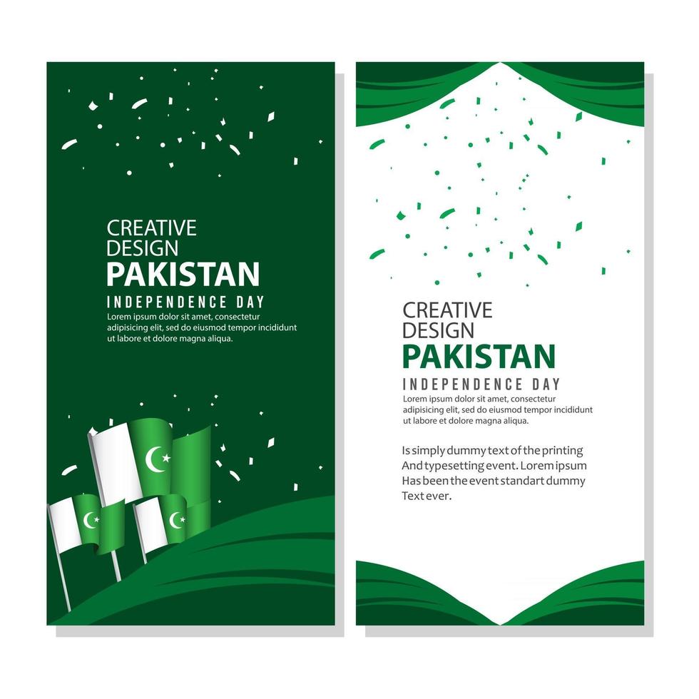 pakistan onafhankelijkheidsdag viering poster creatief ontwerp illustratie vector sjabloon