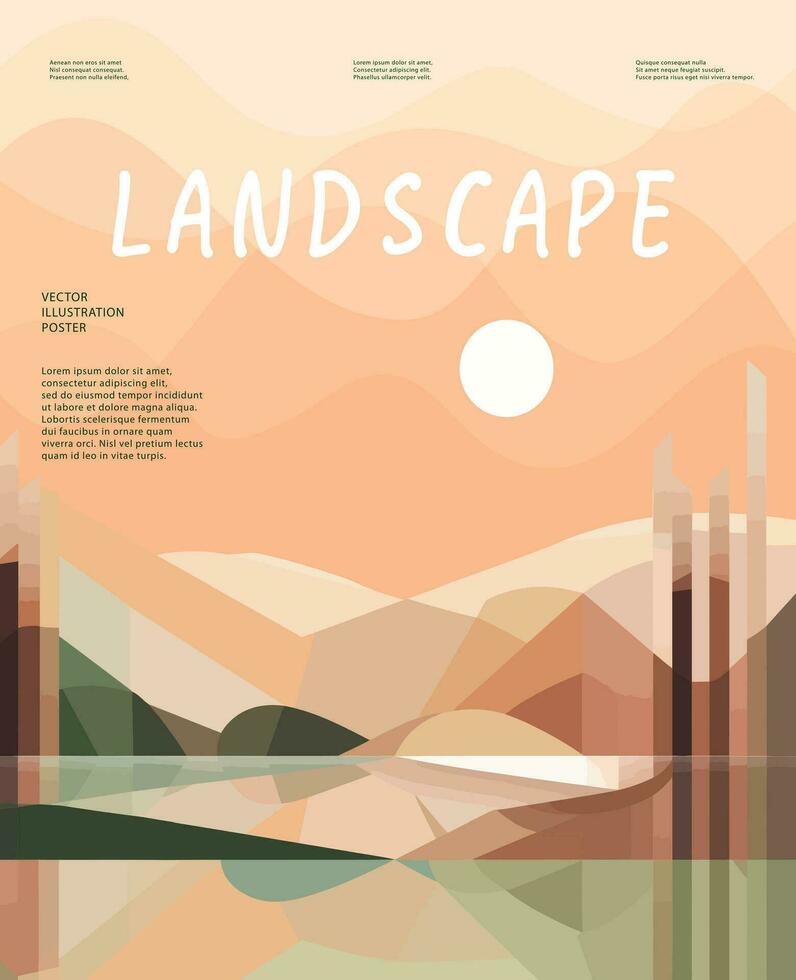 natuur en landschap, hedendaags artistiek poster. vector