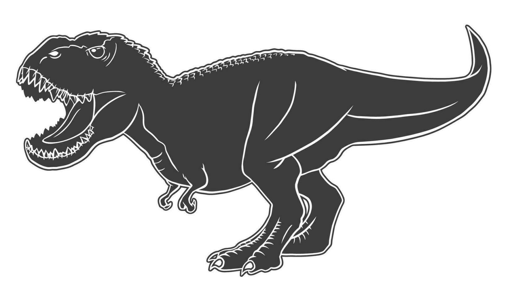 vector silhouet van een tyranosaurus rex