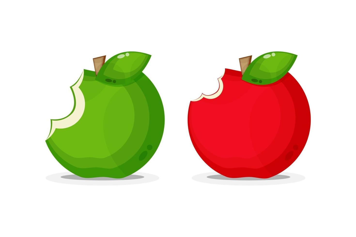 illustratie van gebeten rode en groene appel vector