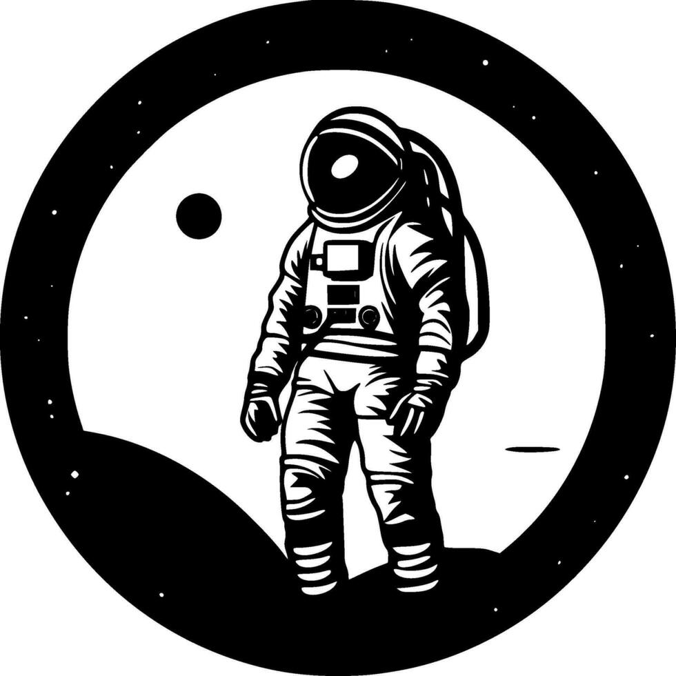 astronaut - minimalistische en vlak logo - vector illustratie