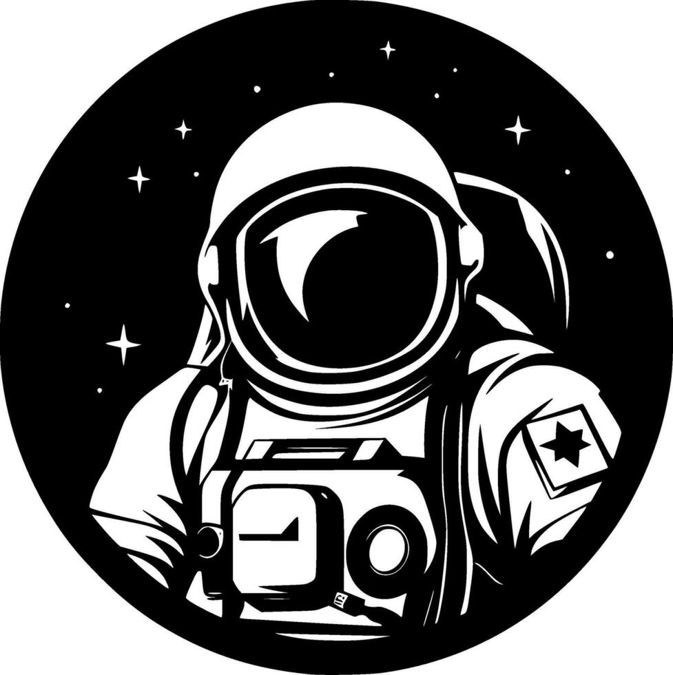 astronaut - minimalistische en vlak logo - vector illustratie