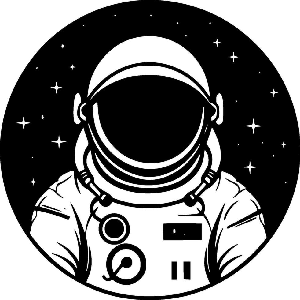 astronaut - minimalistische en vlak logo - vector illustratie