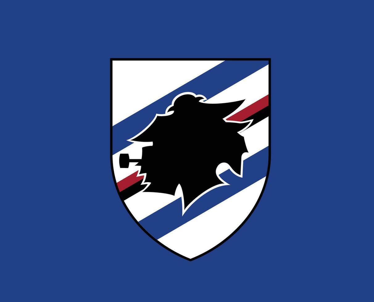 uc sampdoria club symbool logo serie een Amerikaans voetbal calcio Italië abstract ontwerp vector illustratie met blauw achtergrond