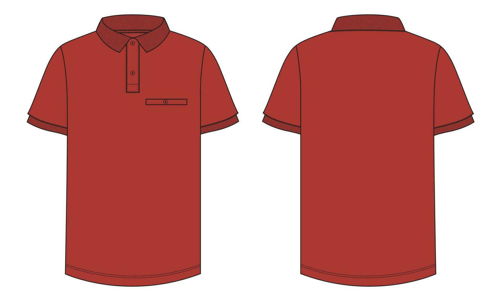 polo overhemd vector illustratie sjabloon voorkant en terug keer bekeken