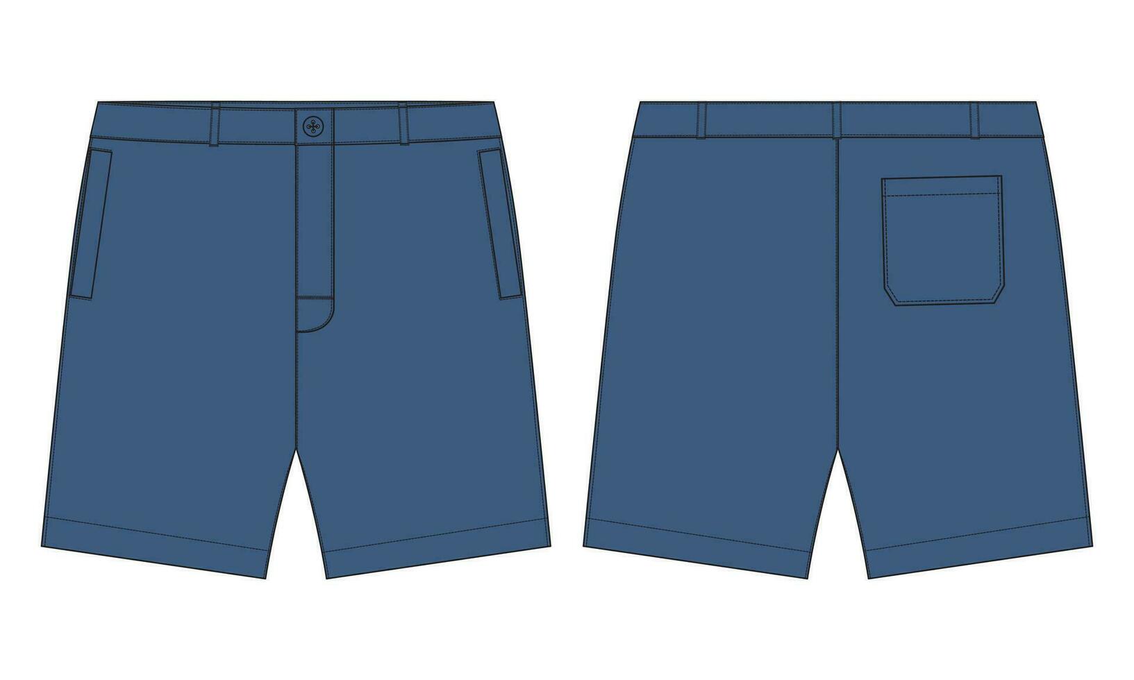 shorts broek vector illustratie sjabloon voorkant en terug keer bekeken