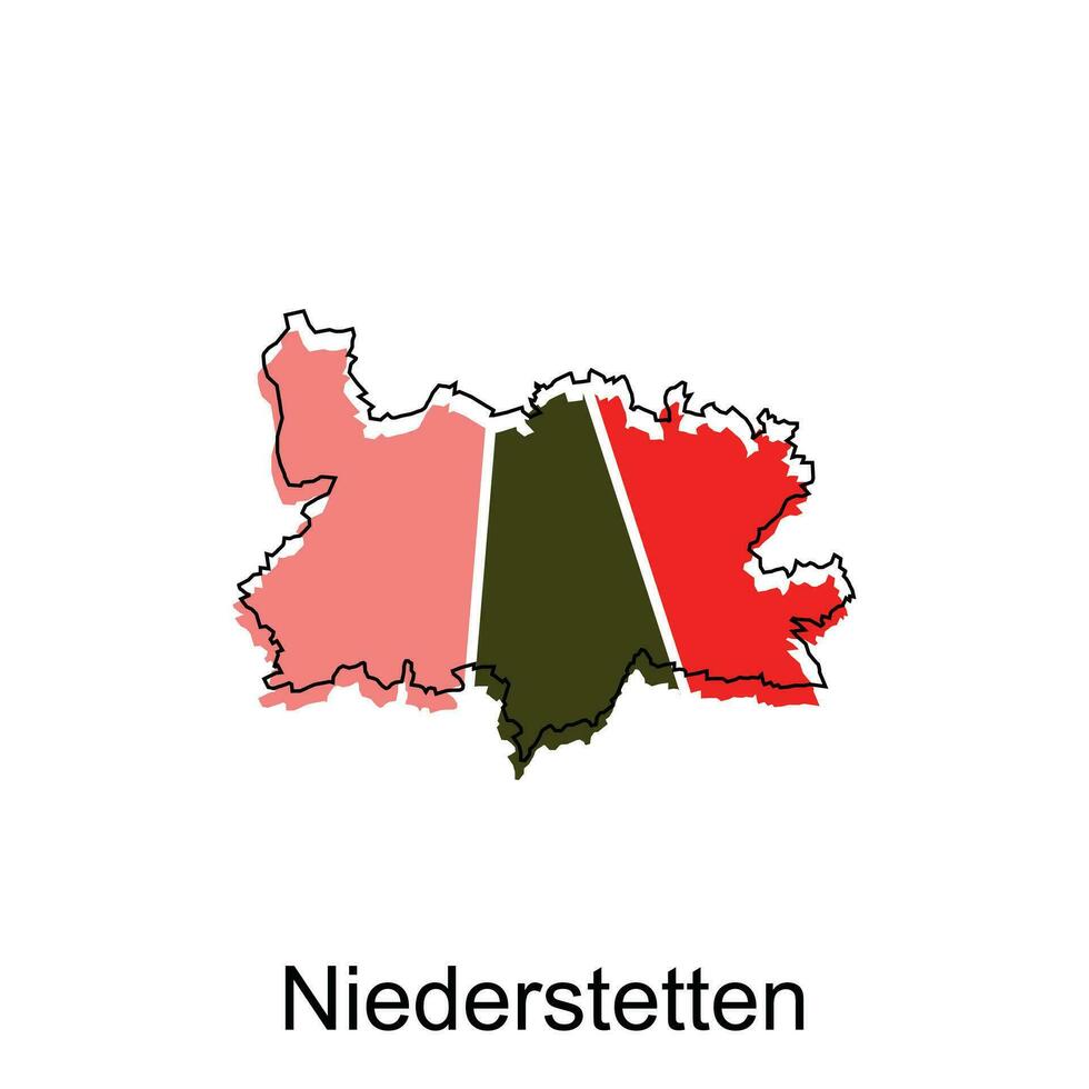 kaart van nederstetten meetkundig kleurrijk illustratie ontwerp sjabloon, Duitsland land kaart Aan wit achtergrond vector