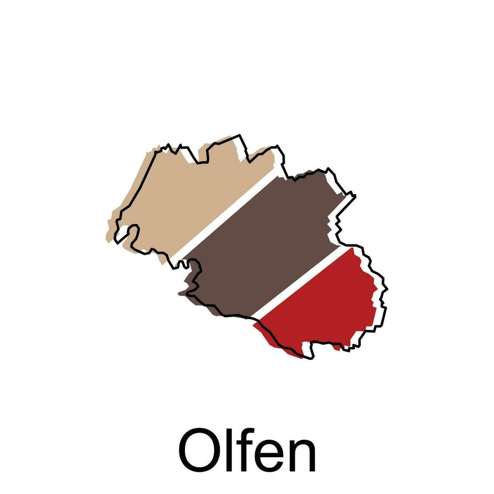 kaart van olfen meetkundig kleurrijk illustratie ontwerp sjabloon, Duitsland land kaart Aan wit achtergrond vector