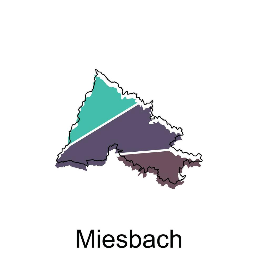 miesbach stad kaart. vector kaart van Duitse land ontwerp sjabloon met schets grafisch kleurrijk stijl Aan wit achtergrond