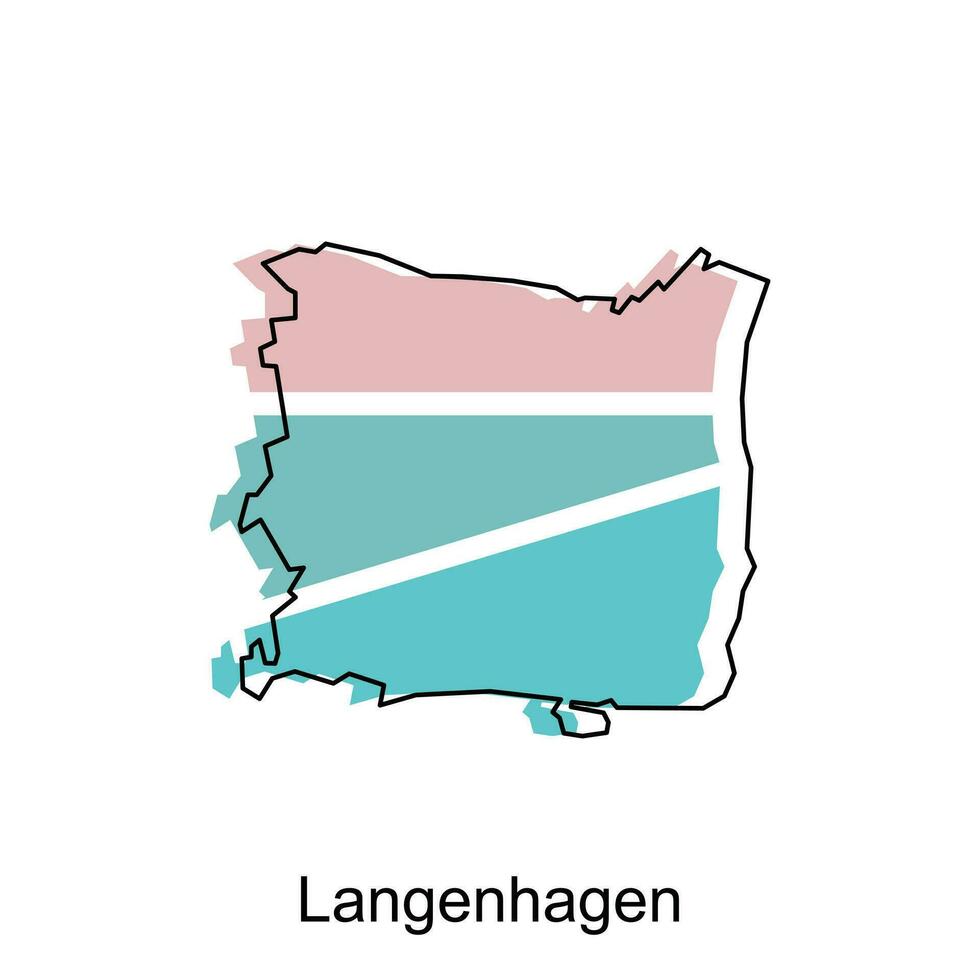 kaart van langhagen ontwerp, wereld kaart land vector illustratie sjabloon