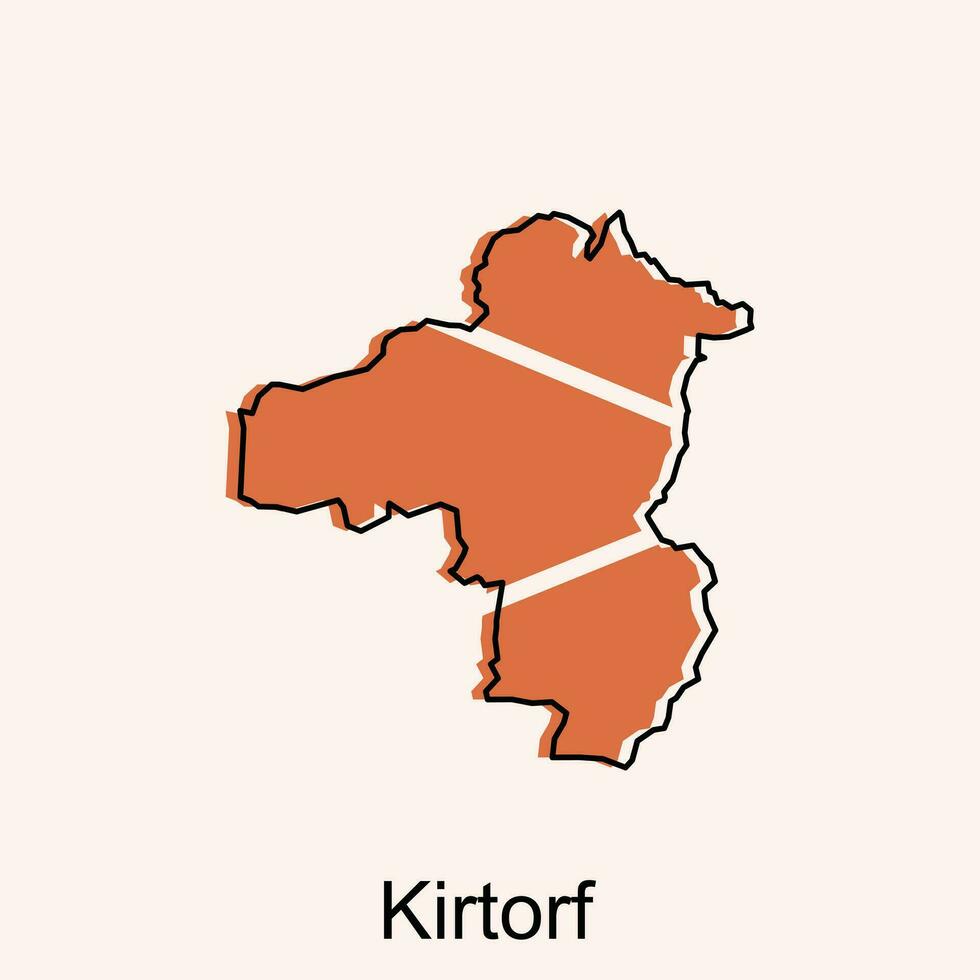 kirtorf stad kaart illustratie. vereenvoudigd kaart van Duitsland land vector ontwerp sjabloon