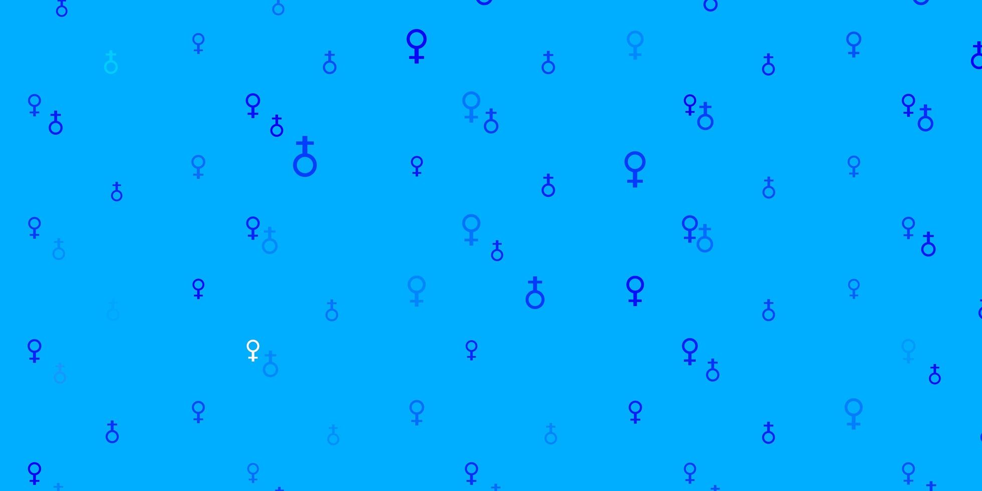 lichtblauwe vectorachtergrond met vrouwensymbolen. vector
