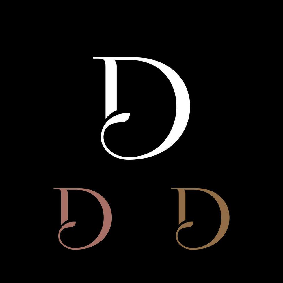 luxe brief d monogram serif logo ontwerp. minimalistische logo brief d vector