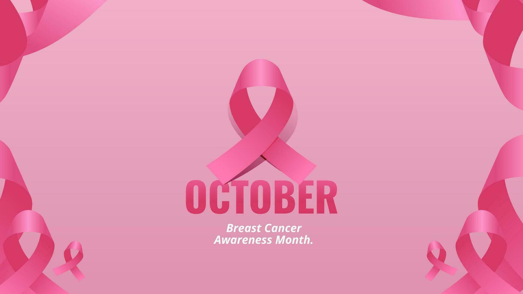 borst kanker bewustzijn maand banier gemakkelijk schoon roze lint achtergrond illustratie vector
