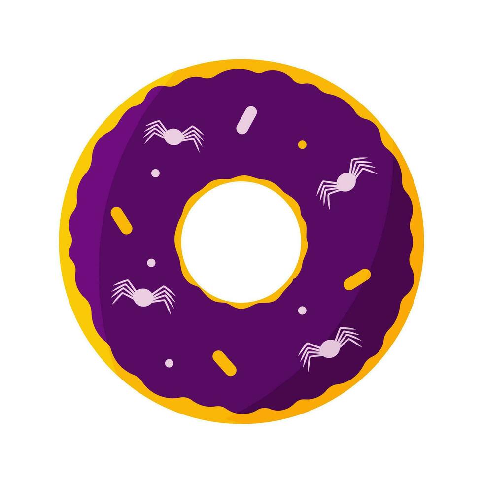 donut spin halloween zoet ronde icoon element vector