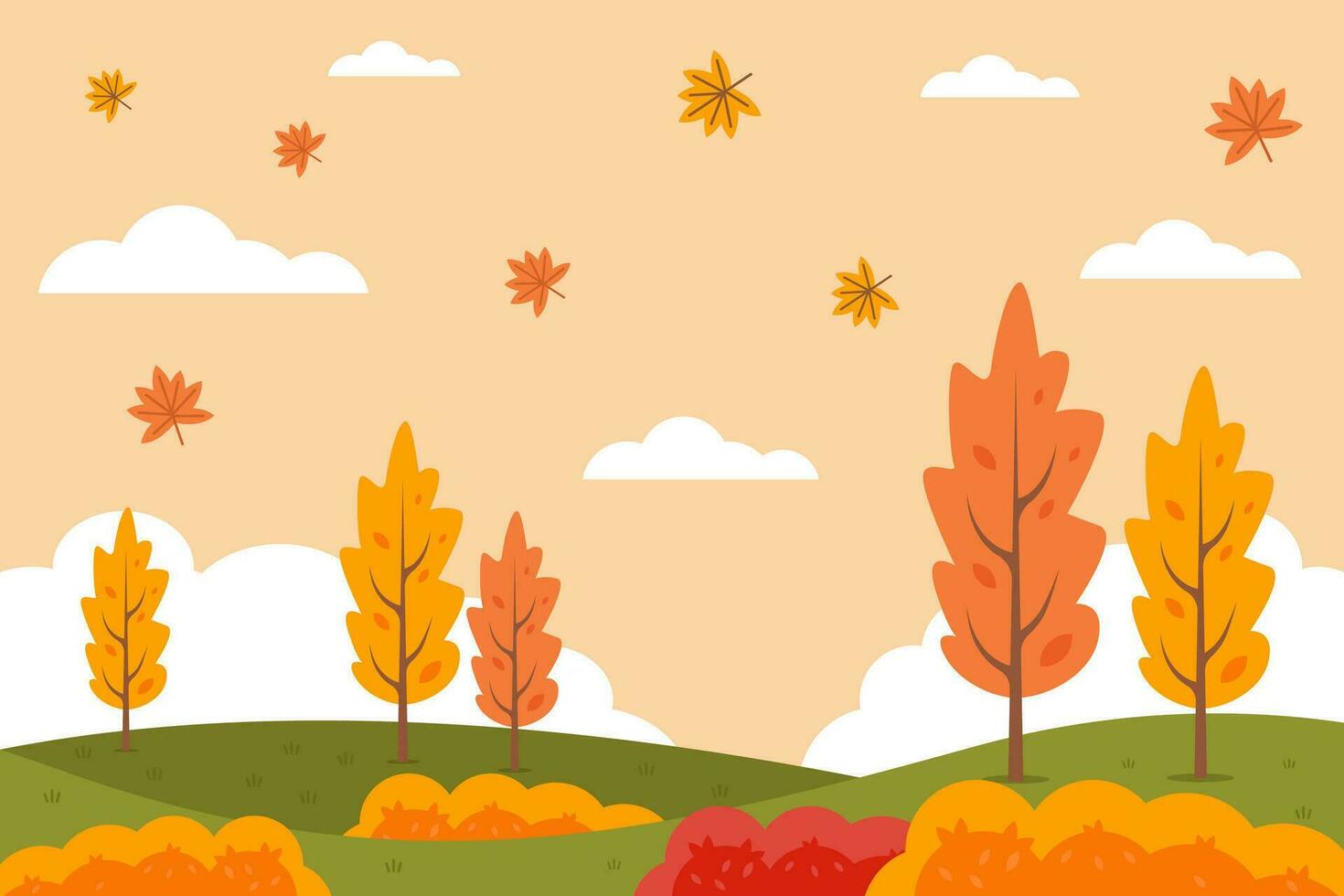 herfst vector achtergrond illustratie in vlak ontwerp