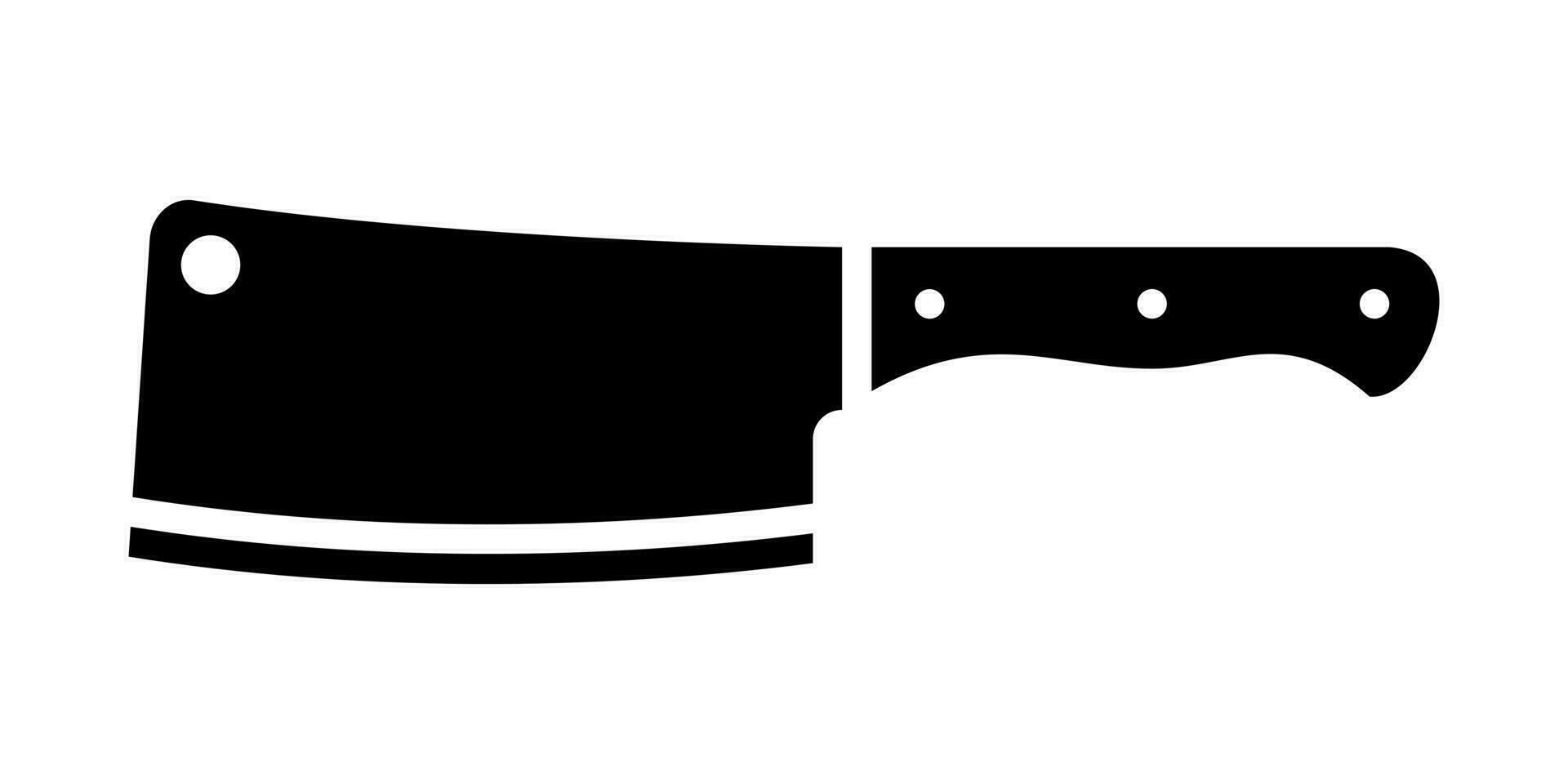 slagers bijl mes. staal keuken gereedschap met breed blad voor hakken en slachten vlees en vector gevogelte