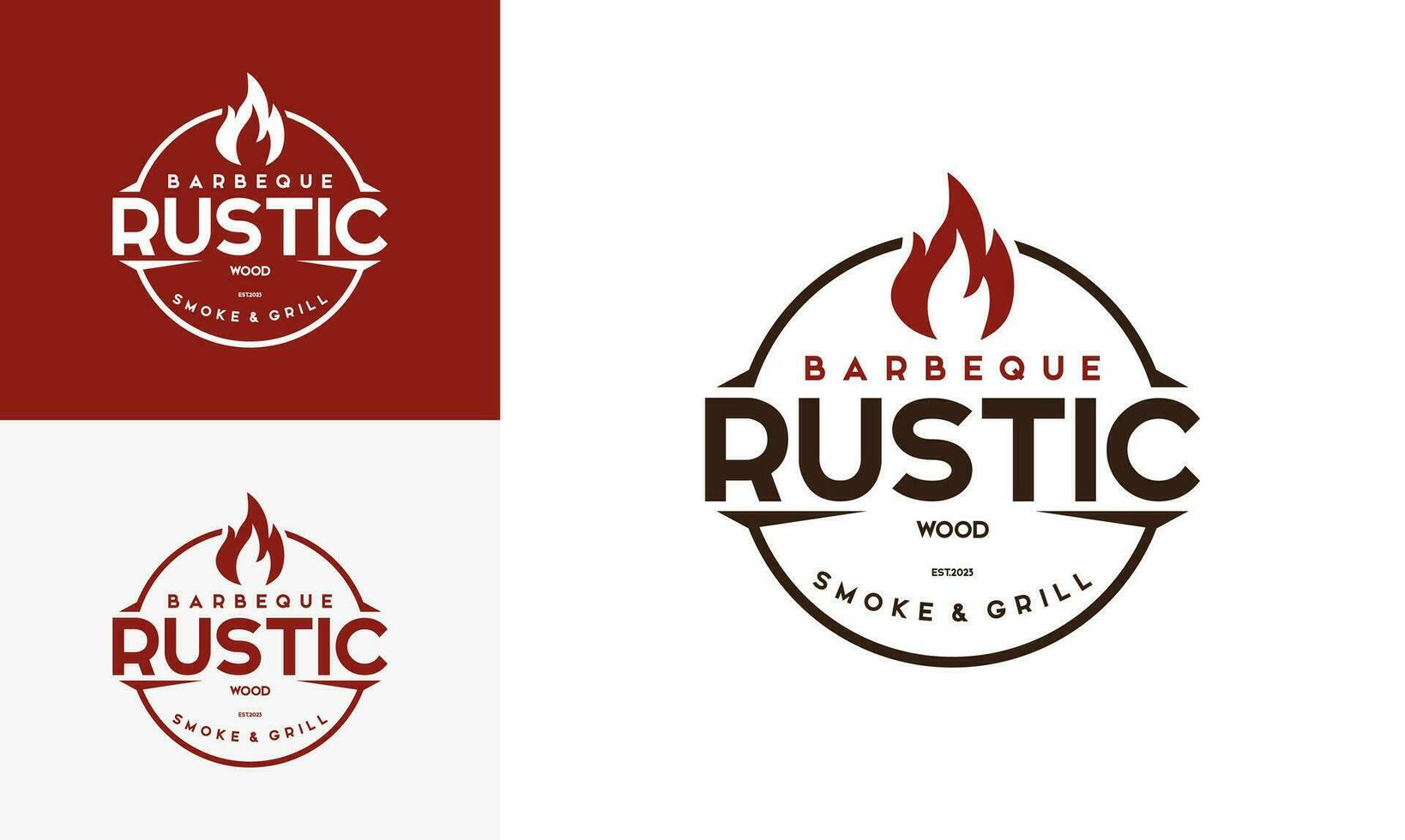 wijnoogst logo barbecue grillen. retro rustiek babeque grill, barbecue etiket logo desain vector. vector