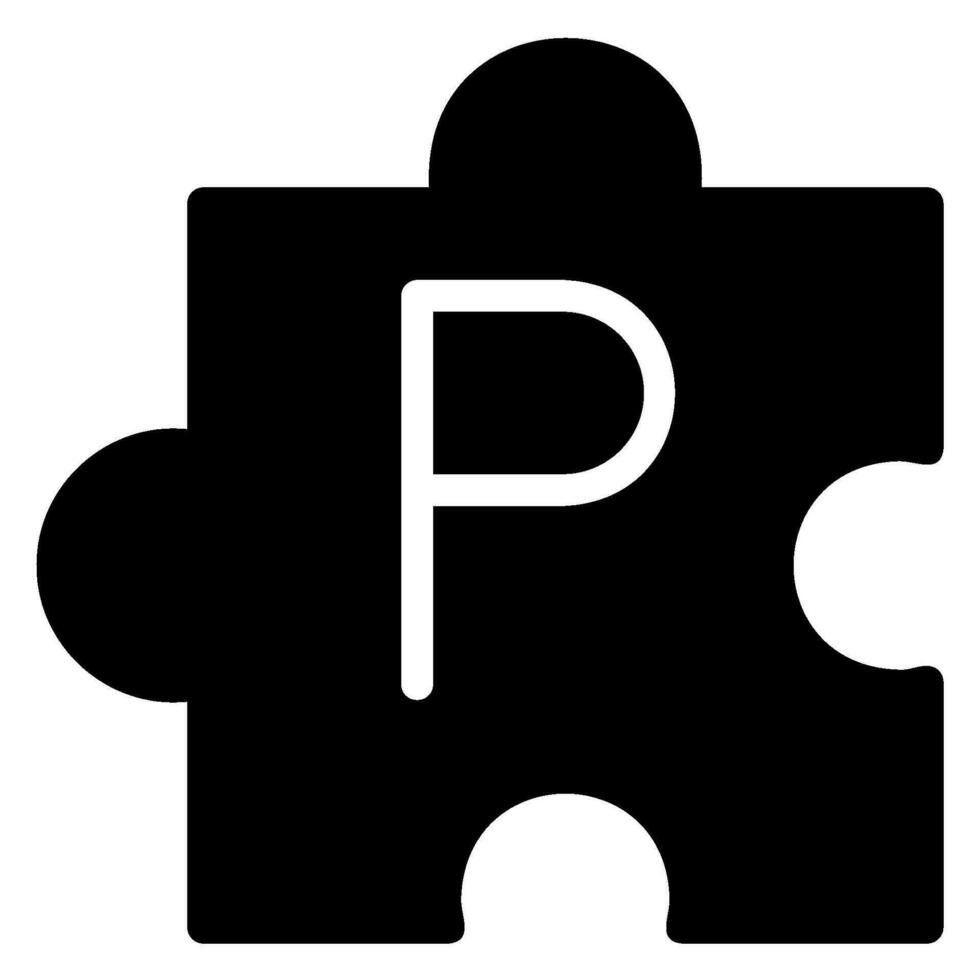 puzzel glyph icoon vector