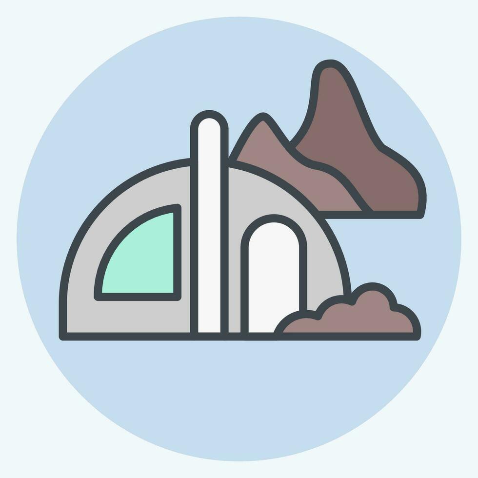 icoon camping. verwant naar Alaska symbool. kleur maat stijl. gemakkelijk ontwerp bewerkbaar. gemakkelijk illustratie vector