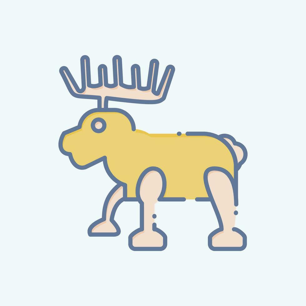 icoon eland. verwant naar Alaska symbool. tekening stijl. gemakkelijk ontwerp bewerkbaar. gemakkelijk illustratie vector