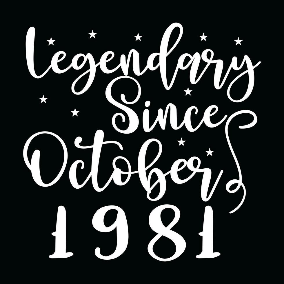 oktober verjaardag t-shirt ontwerp vector