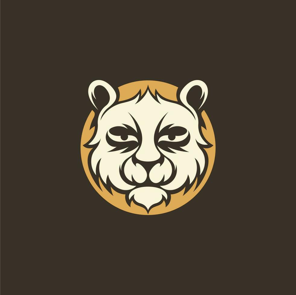 schattig panda hoofd eenvoudig logo vector