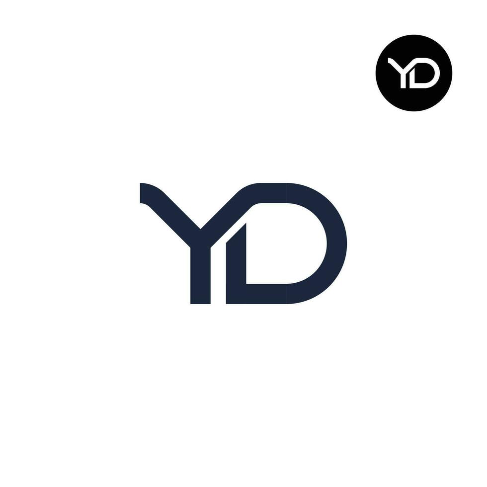 brief yd monogram logo ontwerp vector