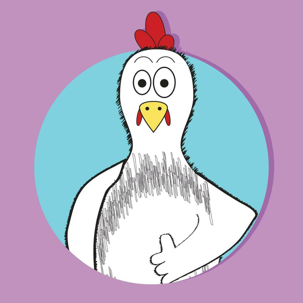 kip goedkeuring icoon app dier avatar. kip logo, tekenfilm boerderij dieren, vector illustratie