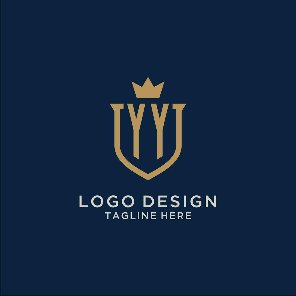yy eerste schild kroon logo vector
