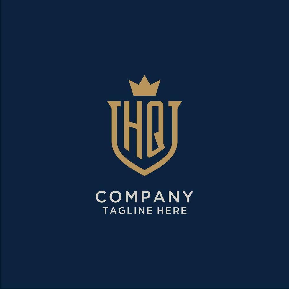 hq eerste schild kroon logo vector
