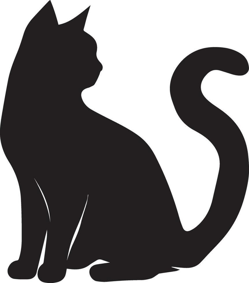 kat vector silhouet illustratie zwart kleur