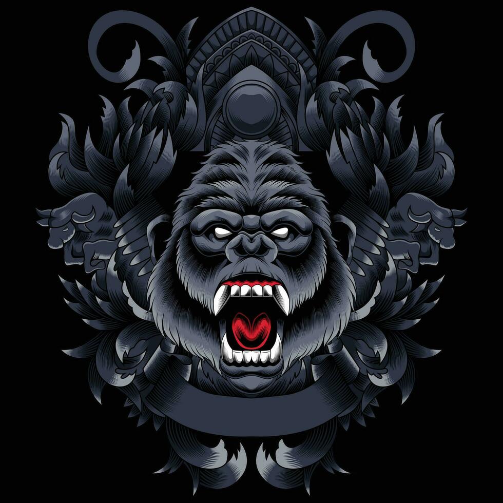 gorilla hoofd vectorillustratie vector