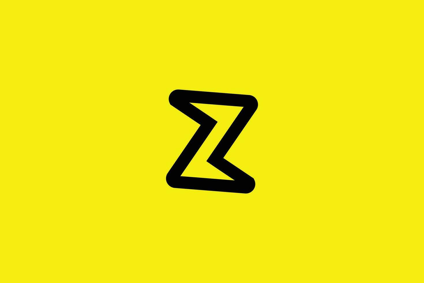 minimaal en creatief eerste brief z Mark logo sjabloon Aan geel achtergrond vector