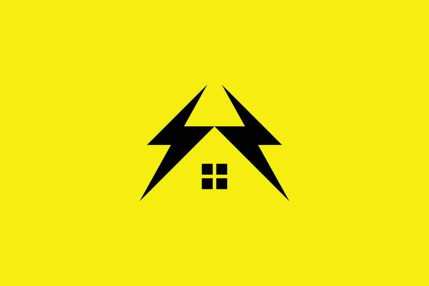 minimaal en creatief flash huis logo sjabloon Aan geel achtergrond vector