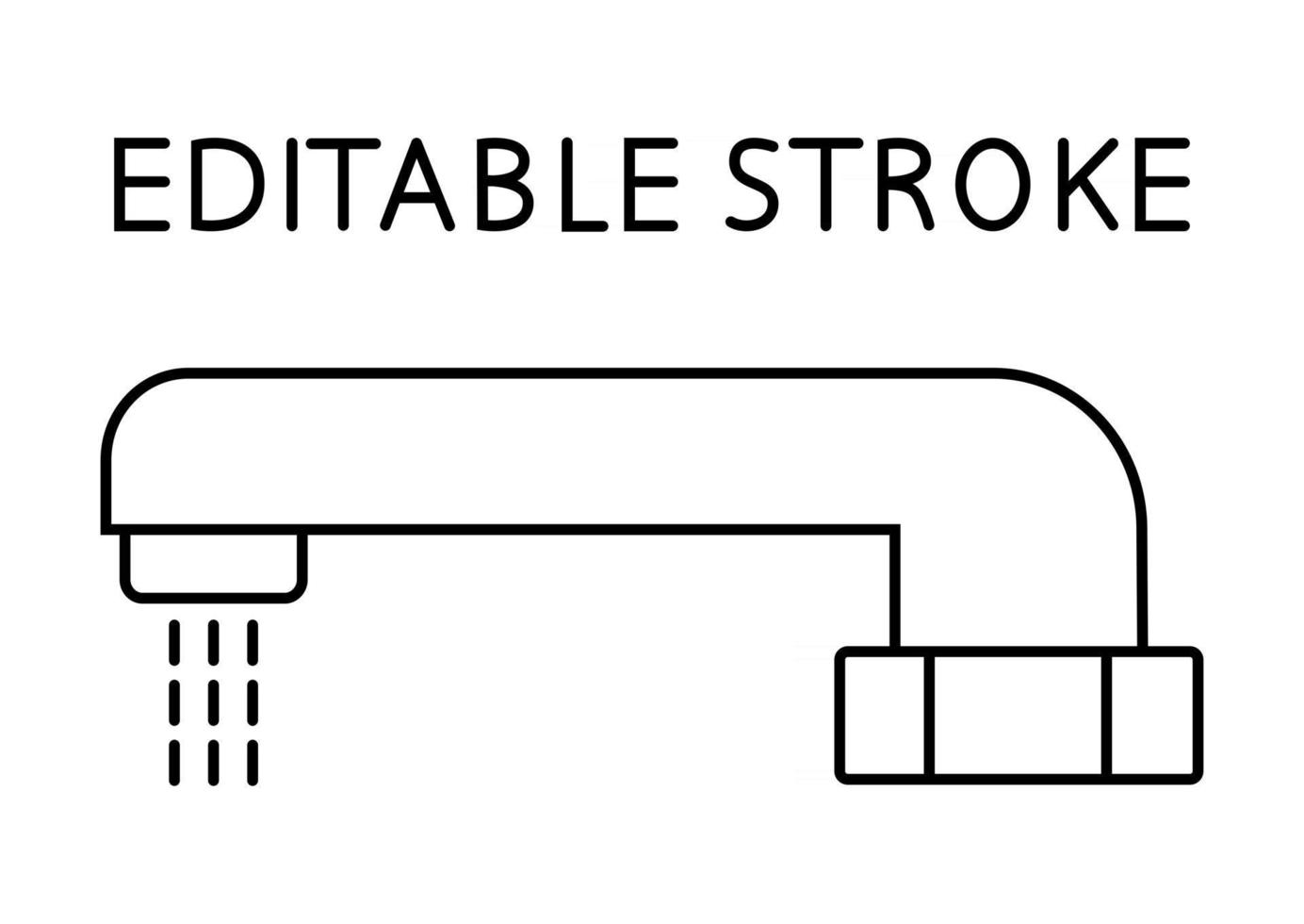 moderne waterkraan. handen wassen onder de kraan met sensor, dunne lijn icoon. geautomatiseerde touchless toiletapparatuur met sensoren. automatische handwas kraan icoon. bewerkbaar pictogram. vector