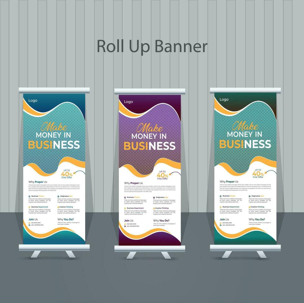 rollen omhoog banier, brochure, folder, banier ontwerp, industrieel, bedrijf, sjabloon, vector, abstract, lijn patroon achtergrond, modern x-banner, optrekken banier, rechthoek grootte vector