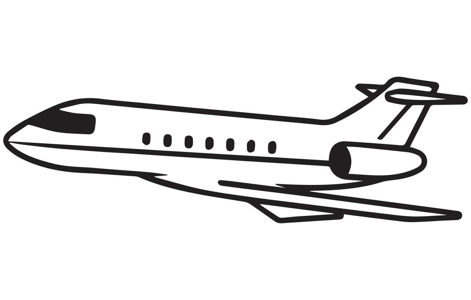 vliegtuig. bewerkbare schets schetsen van vliegtuig. voorraad vector illustratie, schets tekening vlak in een vlak stijl,