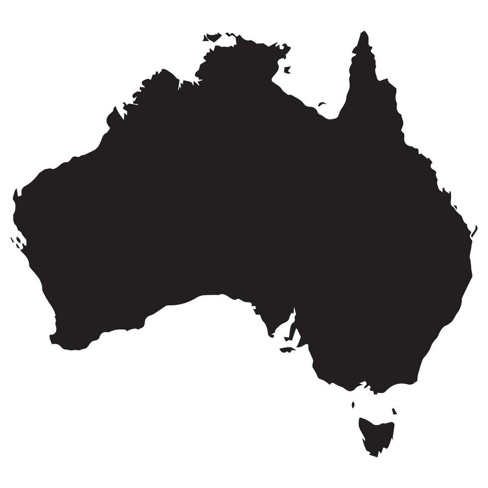 Australië kaart en vlag silhouet vector illustratie