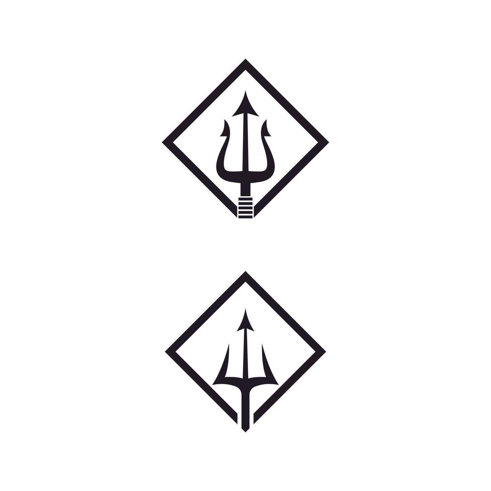 tombak drietand vintage dari poseidon neptunus god triton koning desain logo vector