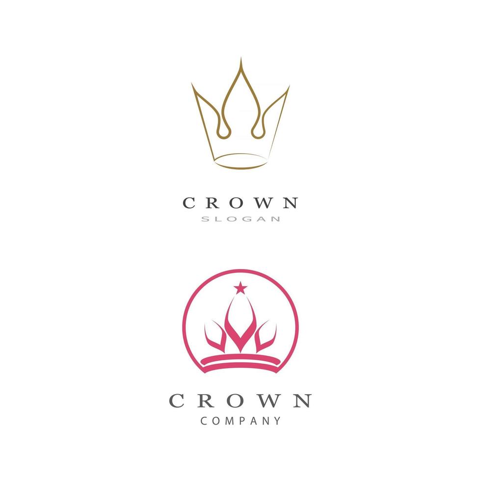 koninklijke koning koningin kroon elegant luxe logo-ontwerp vector