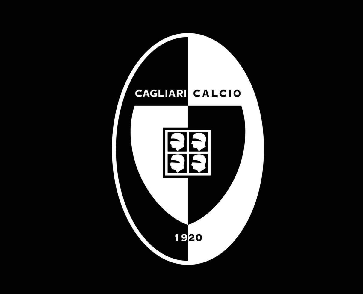 cagliari club symbool logo wit serie een Amerikaans voetbal calcio Italië abstract ontwerp vector illustratie met zwart achtergrond