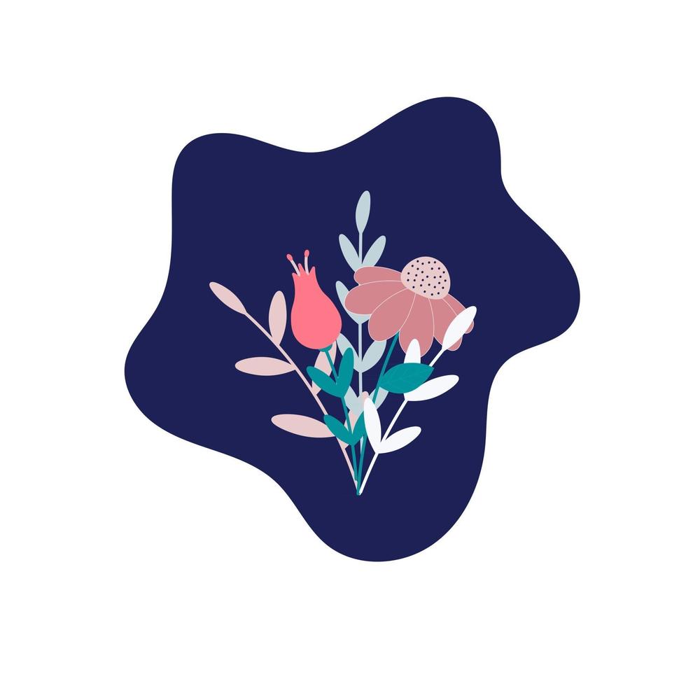 boeket bloemen platte vectorillustratie vector