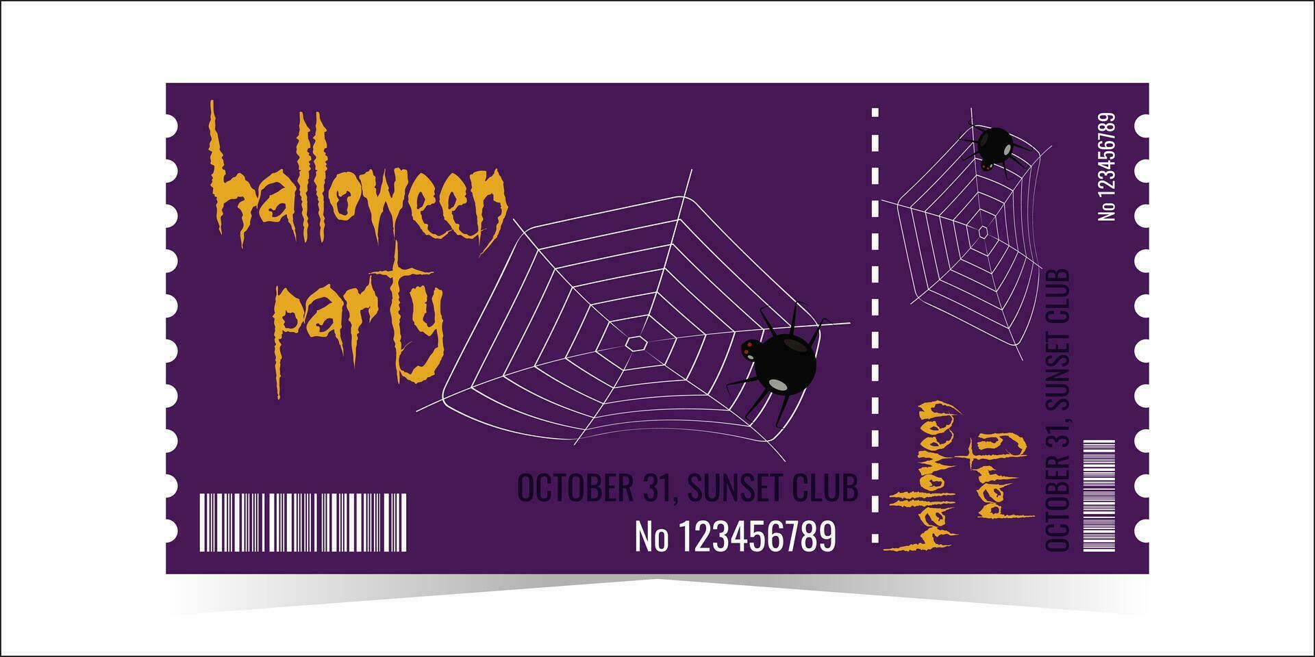 lay-out van de halloween partij ticket sjabloon. vector