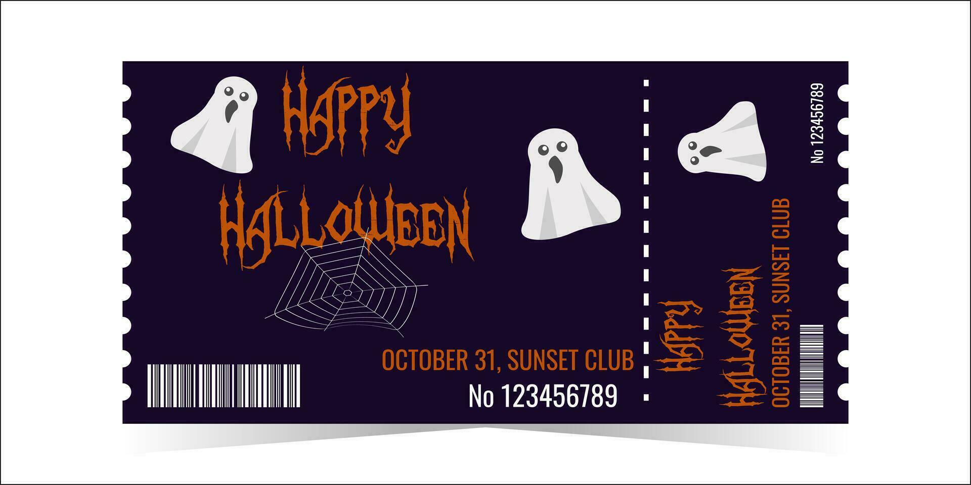 lay-out van de halloween partij ticket sjabloon. vector