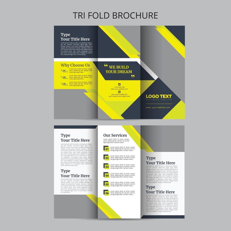 bouw driebladige brochure afdruksjablonen vector